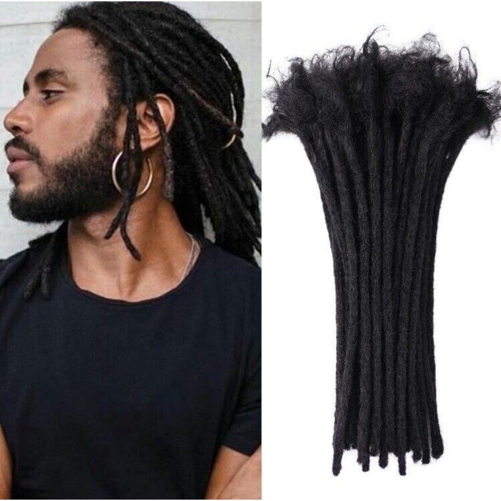 6 Inch Length 0.8cm Width 32 Strands 100% Human Hair Dreadlock Extensions